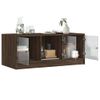 Mesa De Centro，mesa Auxiliar，mesa De Café Con Puertas De Vidrio Marrón Roble 102x50x42 Cm Cfw772552