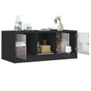 Mesa De Centro，mesa Auxiliar，mesa De Café Con Puertas De Vidrio Negra 102x50x42 Cm Cfw772555