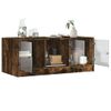 Mesa De Centro，mesa Auxiliar，mesa De Café Con Puertas De Vidrio Roble Ahumado 102x50x42 Cm Cfw772558