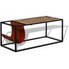 Mesa De Centro，mesa Auxiliar，mesa De Café Con Revistero De Cuero Auténtico 110x50x45 Cm Cfw772563