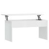 Mesa De Centro，mesa Auxiliar，mesa De Café Contrachapada Blanco Brillante 102x50,5x52,5 Cm Cfw772579