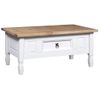 Mesa De Centro，mesa Auxiliar，mesa De Café Corona Range Pino Mexicano Blanco 100x55x45 Cm Cfw772597