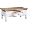 Mesa De Centro，mesa Auxiliar，mesa De Café Corona Range Pino Mexicano Blanco 100x55x45 Cm Cfw772597