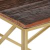 Mesa De Centro，mesa Auxiliar，mesa De Café De Acero Inoxidable Dorado Y Madera Maciza Cfw772605