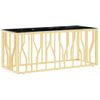 Mesa De Centro，mesa Auxiliar，mesa De Café De Acero Inoxidable Y Vidrio Dorada 110x45x45 Cm Cfw772609