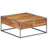 Mesa De Centro，mesa Auxiliar，mesa De Café De Madera Maciza De Acacia 75x75x35 Cm Cfw772711