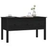 Mesa De Centro，mesa Auxiliar，mesa De Café De Madera Maciza De Pino Negra 102x49x55 Cm Cfw772920