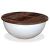 Mesa De Centro，mesa Auxiliar，mesa De Café De Madera Maciza Reciclada Blanca Forma De Bol Cfw773040