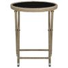 Mesa De Centro，mesa Auxiliar，mesa De Café De Ratán Sintético Y Vidrio Templado Beige 60 Cm Cfw773073