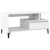 Mesa De Centro，mesa Auxiliar，mesa De Café Madera Contrachapada Blanca 90x49x45 Cm Cfw773138