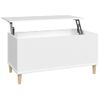 Mesa De Centro，mesa Auxiliar，mesa De Café Madera Contrachapada Blanco 90x44,5x45 Cm Cfw773216