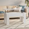 Mesa De Centro，mesa Auxiliar，mesa De Café Madera Contrachapada Blanco Brillo 101x49x52 Cm Cfw773270