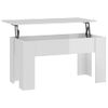 Mesa De Centro，mesa Auxiliar，mesa De Café Madera Contrachapada Blanco Brillo 101x49x52 Cm Cfw773270