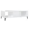 Mesa De Centro，mesa Auxiliar，mesa De Café Madera Contrachapada Blanco Brillo 103,5x60x35cm Cfw773285