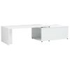 Mesa De Centro，mesa Auxiliar，mesa De Café Madera Contrachapada Blanco Brillo 150x50x35 Cm Cfw773287