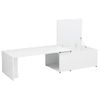 Mesa De Centro，mesa Auxiliar，mesa De Café Madera Contrachapada Blanco Brillo 150x50x35 Cm Cfw773287