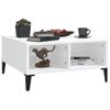 Mesa De Centro，mesa Auxiliar，mesa De Café Madera Contrachapada Blanco Brillo 60x60x30 Cm Cfw773311