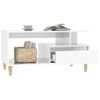 Mesa De Centro，mesa Auxiliar，mesa De Café Madera Contrachapada Blanco Brillo 90x49x45 Cm Cfw773326