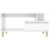 Mesa De Centro，mesa Auxiliar，mesa De Café Madera Contrachapada Blanco Brillo 90x49x45 Cm Cfw773326