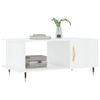 Mesa De Centro，mesa Auxiliar，mesa De Café Madera Contrachapada Blanco Brillo 90x50x40 Cm Cfw773347