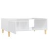 Mesa De Centro，mesa Auxiliar，mesa De Café Madera Contrachapada Blanco Brillo 90x60x35 Cm Cfw773359