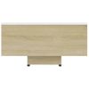 Mesa De Centro，mesa Auxiliar，mesa De Café Madera Contrachapada Blanco Y Roble 85x55x31 Cm Cfw773365