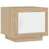 Mesa De Centro，mesa Auxiliar，mesa De Café Madera Contrachapada Blanco Y Sonoma 51x50x45 Cm Cfw773367