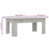 Mesa De Centro，mesa Auxiliar，mesa De Café Madera Contrachapada Gris Hormigón 100x60x42 Cm Cfw773396