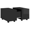 Mesa De Centro，mesa Auxiliar，mesa De Café Madera Contrachapada Negro Brillante 60x60x38 Cm Cfw773796