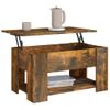 Mesa De Centro，mesa Auxiliar，mesa De Café Madera Contrachapada Roble Ahumado 79x49x41 Cm Cfw773873