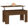 Mesa De Centro，mesa Auxiliar，mesa De Café Madera Contrachapada Roble Marrón 101x49x52 Cm Cfw773953