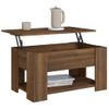 Mesa De Centro，mesa Auxiliar，mesa De Café Madera Contrachapada Roble Marrón 79x49x41 Cm Cfw773995