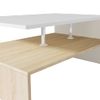 Mesa De Centro，mesa Auxiliar，mesa De Café Madera De Ingeniería Blanco Y Roble 90x59x42 Cm Cfw774240