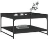 Mesa De Centro，mesa Auxiliar，mesa De Café Madera De Ingeniería Y Hierro Negro 80x80x45 Cm Cfw774614