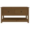 Mesa De Centro，mesa Auxiliar，mesa De Café Madera Maciza De Pino Marrón Miel 102x49x55 Cm Cfw774796