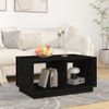 Mesa De Centro，mesa Auxiliar，mesa De Café Madera Maciza De Pino Negro 80x50x40 Cm Cfw774834