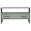 Mesa De Centro，mesa Auxiliar，mesa De Café Patas Metal Oslo Madera Maciza Gris 85x50x45 Cm Cfw774928