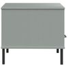 Mesa De Centro，mesa Auxiliar，mesa De Café Patas Metal Oslo Madera Maciza Gris 85x50x45 Cm Cfw774928