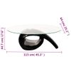 Mesa De Centro，mesa Auxiliar，mesa De Café Superficie Ovalada De Vidrio Negro Brillante Cfw774975