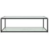 Mesa De Centro，mesa Auxiliar，mesa De Café Vidrio Templado Blanco 120x60x35 Cm Cfw774986