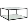 Mesa De Centro，mesa Auxiliar，mesa De Café Vidrio Templado Blanco 80x80x35 Cm Cfw774988