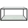 Mesa De Centro，mesa Auxiliar，mesa De Café Vidrio Templado Blanco 80x80x35 Cm Cfw774988