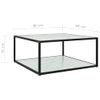 Mesa De Centro，mesa Auxiliar，mesa De Café Vidrio Templado Blanco 80x80x35 Cm Cfw774988