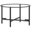 Mesa De Centro，mesa Auxiliar，mesa De Café Vidrio Templado Negro Y Transparente 70 Cm Cfw774995