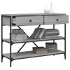 Mesa Consola | Mesa De Entrada | Mesa Auxiliar Con Cajones Estantes Madera Ingeniería Sonoma Gris Cfw771541