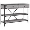 Mesa Consola | Mesa De Entrada | Mesa Auxiliar Con Cajones Estantes Madera Ingeniería Sonoma Gris Cfw771541