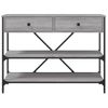 Mesa Consola | Mesa De Entrada | Mesa Auxiliar Con Cajones Estantes Madera Ingeniería Sonoma Gris Cfw771541