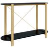 Mesa Consola | Mesa De Entrada | Mesa Auxiliar De Madera Contrachapada Negro 110x38x75 Cm Cfw771595