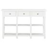 Mesa Consola | Mesa De Entrada | Mesa Auxiliar De Mdf Blanca 120x30x76 Cm Cfw771720