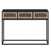 Mesa Consola | Mesa De Entrada | Mesa Auxiliar Hierro Y Madera Contrachapada Negro 105x30x75 Cm Cfw771763